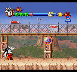 Punky Skunk (PlayStation) screenshot: Next level is in the desert.