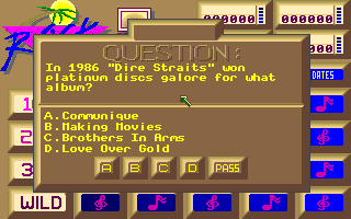 Rock Challenge (Amiga) screenshot: First question