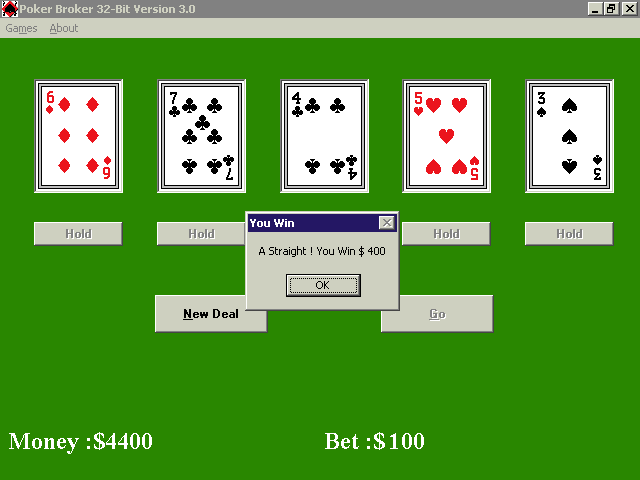 Poker Broker (Windows) screenshot: Just to show that it is possible to win sometimes