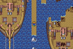 Final Fantasy V Advance (Game Boy Advance) screenshot: Lots of ship wrecks in this place