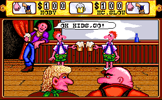 Western Games (Amiga) screenshot: Beer Shooting.