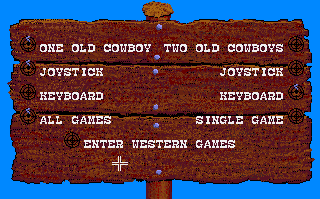Western Games (Amiga) screenshot: Main menu
