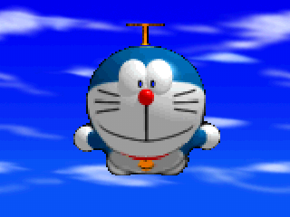 Doraemon: Nobita to Fukkatsu no Hoshi (PlayStation) screenshot: Doraemon, the robotic blue cat from the future.