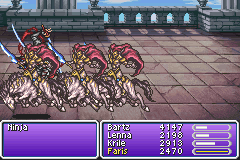 Final Fantasy V Advance (Game Boy Advance) screenshot: Odin annihilates a ninja