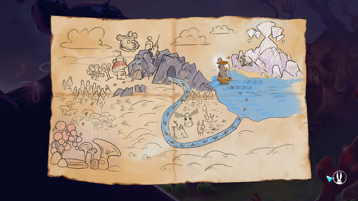 My Brother Rabbit (Windows) screenshot: The game map - travelling to the final chapter.