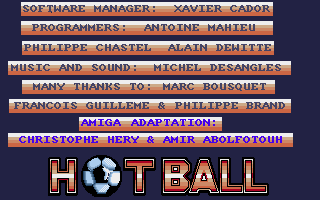 Hotball (Amiga) screenshot: Credits
