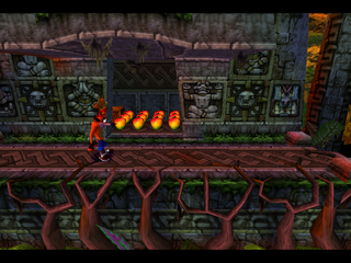 Crash Bandicoot (PlayStation) screenshot: Aztec level