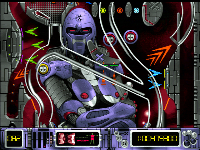 Pinball Warriors (DOS) screenshot: Robot table (top)