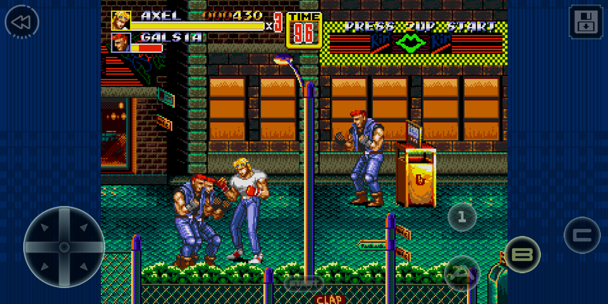 Streets of Rage 2 (Android) screenshot: Stage 1. Beginning