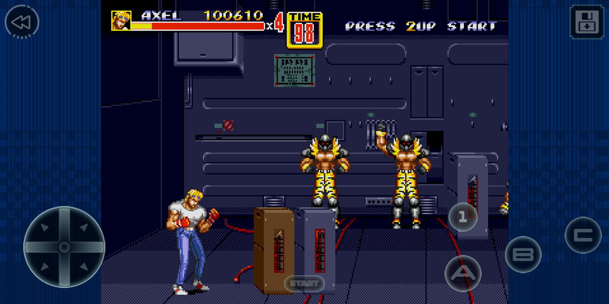 Streets of Rage 2 (Android) screenshot: Stage 2. Inside of the Tractor