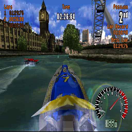 Aqua GT (PlayStation) screenshot: There are four views to choose from.