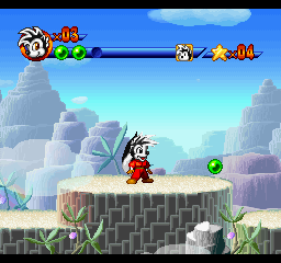 Punky Skunk (PlayStation) screenshot: Collecting these green orbs restores a point of health.