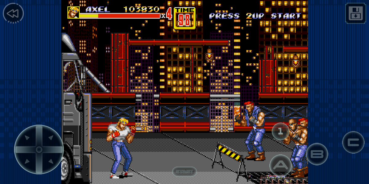 Streets of Rage 2 (Android) screenshot: Stage 2. The Bridge (Part II)