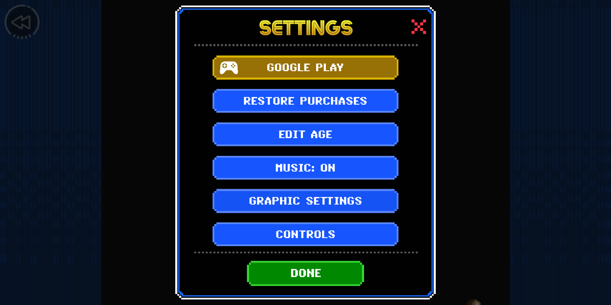 Streets of Rage 2 (Android) screenshot: Settings