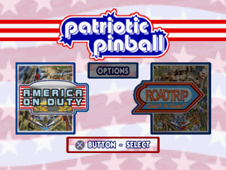 Patriotic Pinball (PlayStation) screenshot: Table selection