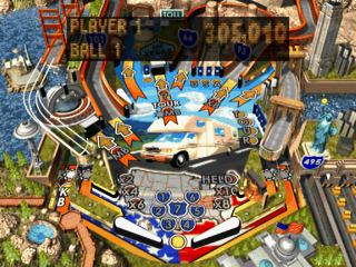 Patriotic Pinball (PlayStation) screenshot: Road Trip table