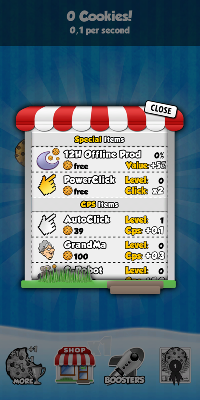 Cookie Clickers (Android) screenshot: The Shop