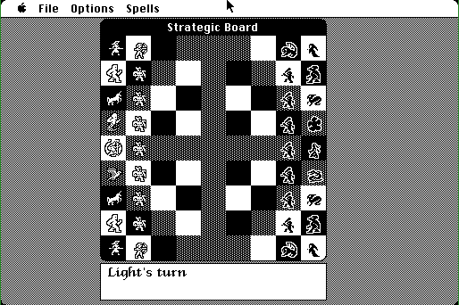 Archon: The Light and the Dark (Macintosh) screenshot: Game start