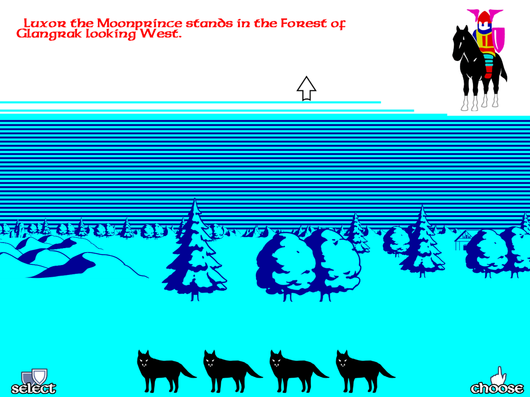 Doomdark's Revenge (Windows) screenshot: A pack of hungry wolves are blocking the road
