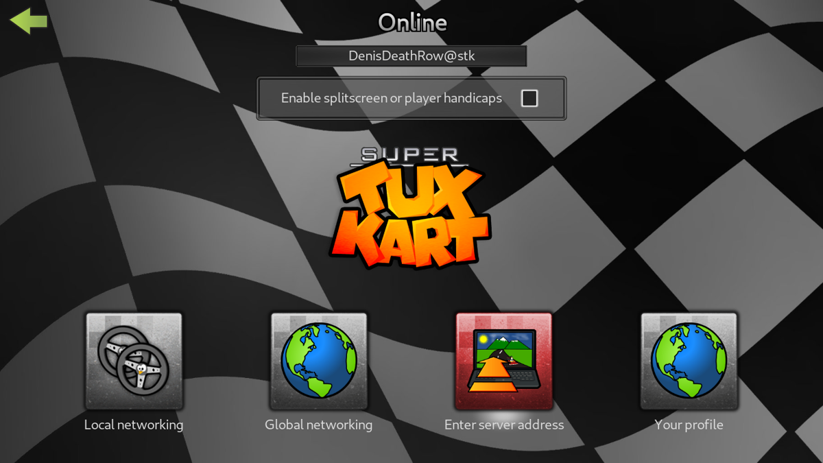 SuperTuxKart (Linux) screenshot: Online
