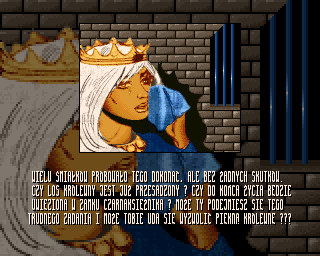 Zaklęta Wyspa (Amiga) screenshot: Kidnapped princess