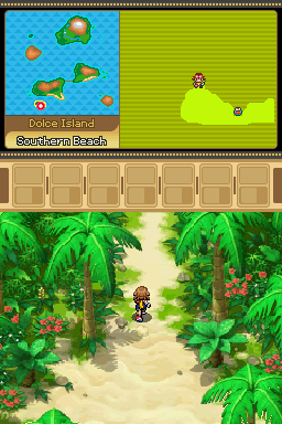Pokémon Ranger: Guardian Signs (Nintendo DS) screenshot: Exploring the island