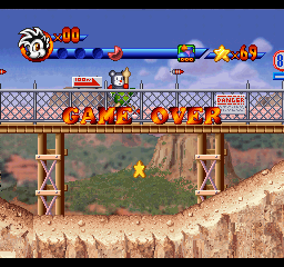 Punky Skunk (PlayStation) screenshot: Game over.