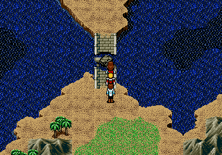 Phantasy Star IV (Genesis) screenshot: Broken bridge
