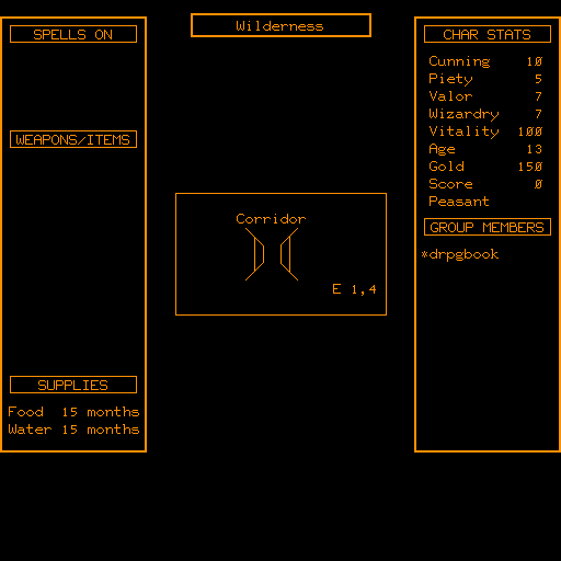 Moria (Terminal) screenshot: Starting the game.