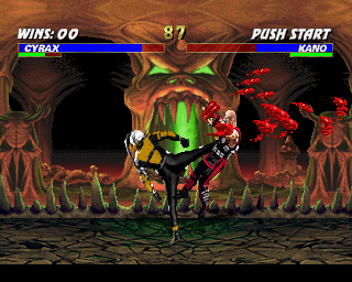 Mortal Kombat 3 (PlayStation) screenshot: Showing some blood