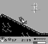 Taz Mania 2 (Game Boy) screenshot: Slippery ground or something.