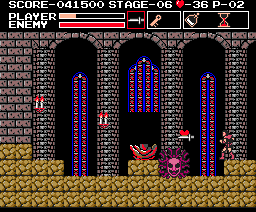 Vampire Killer (MSX) screenshot: Fight vs Medusa