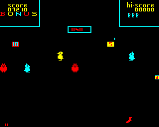 Carousel (BBC Micro) screenshot: Almost out of ammo