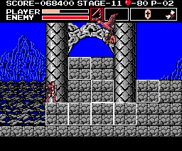 Vampire Killer (MSX) screenshot: If you have candle item you can see which blocks are breakable