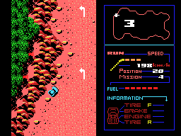 F-1 Spirit: The Road to Formula 1 (MSX) screenshot: Going off-road