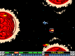 Nemesis 3: The Eve of Destruction (MSX) screenshot: Maneuvering between magma orbs