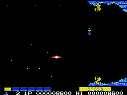 Nemesis 2 (MSX) screenshot: Died reaching the land