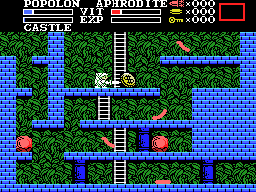 Knightmare II: The Maze of Galious (MSX) screenshot: Enemies drop coins too