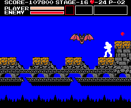 Vampire Killer (MSX) screenshot: A really dangerous passage, but I have invincibility ring