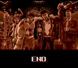 TKO Super Championship Boxing (SNES) screenshot: "End".