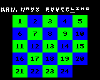 Sliding-Block Puzzles (BBC Micro) screenshot: Numbers