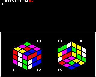 Cube Master (BBC Micro) screenshot: Playing around with the cube by entering commands
