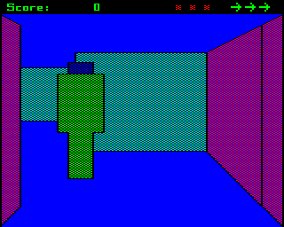 Maze (BBC Micro) screenshot: Enemy appears