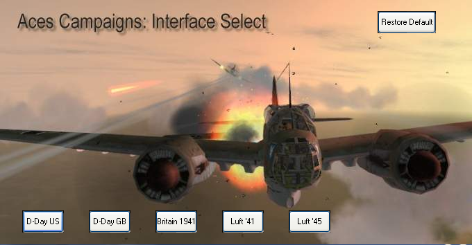 Forgotten Battles: Aces Campaigns (Windows) screenshot: The background images of the main game can be changed with a separate program to match the selected campaign.