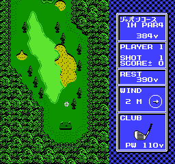Mezase! Top Pro: Green ni Kakeru Yume (NES) screenshot: Hole 1.