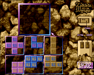 Zaklęta Wyspa (Amiga) screenshot: Wstawianie klocków