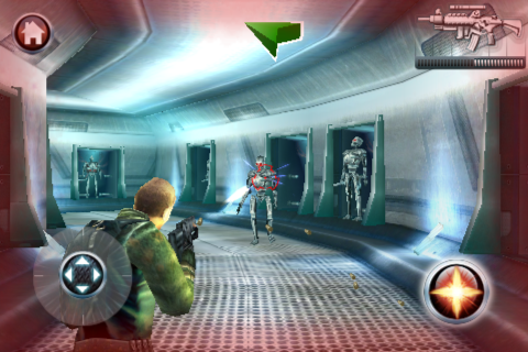 Terminator: Salvation (iPhone) screenshot: Inside Skynet's facility