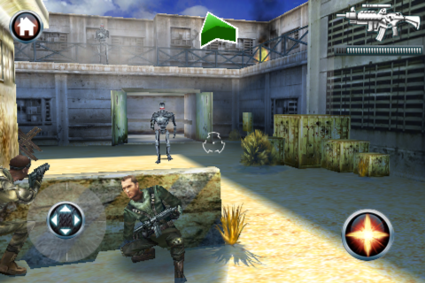 Terminator: Salvation (iPhone) screenshot: Taking cover