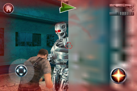 Terminator: Salvation (iPhone) screenshot: Getting a bit too close to a terminator