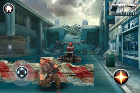 Terminator: Salvation (iPhone) screenshot: Covers are gradually being destroyed